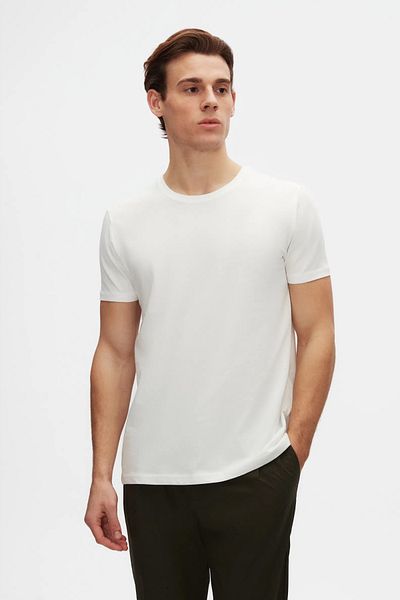 D'S Damat Ds Damat Slim Fit Λευκό T-Shirt 3 τεμαχίων