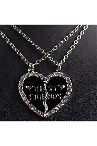 Tudivanyu Aksesuar مجموعة من 2 قلادة على شكل قلب مزينة بالكريستال على شكل حفل...