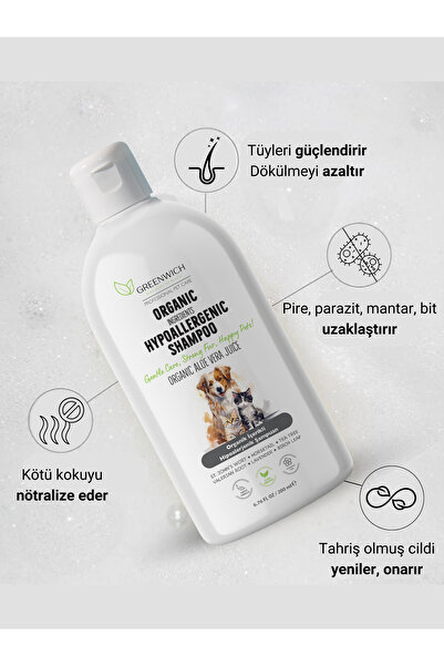 Greenwich Zero Point of Beauty Hipoalerjenik Şampuan 200 ml | Tüy Dökülme Karşıtı | Parazit Pire Mantar Uzaklaştırıcı | Kedi Köpek