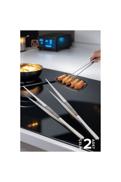 MR RZN STORE Steel Tweezers Tongs A.Milano Design 2 PCS