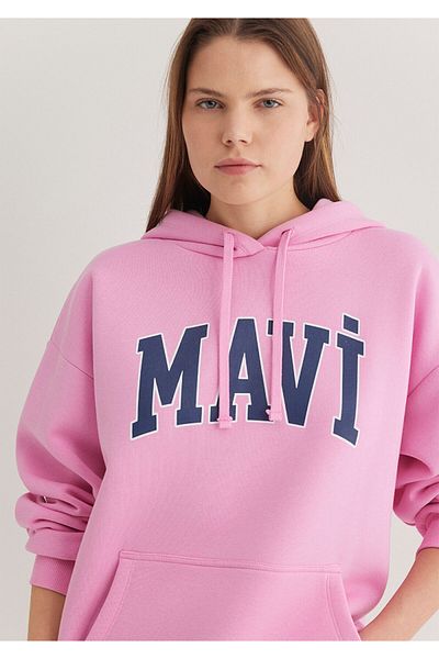 Mavi Logo Printed Hooded Pink Sweatshirt1600361-71038