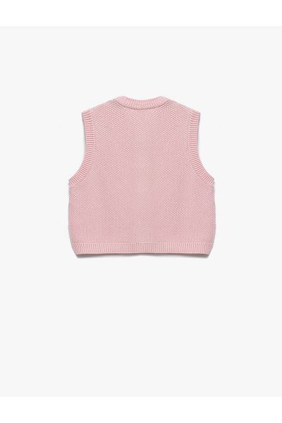 Koton New Season Ribbon Detailed Button Closure V-Neck Knitwear Vest