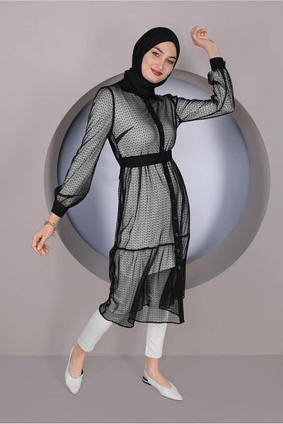 Alvina Size Button Towel Tunic 41400
