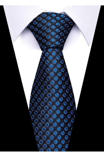 delis Cravata pentru barbati, CR127, Negru/Albastru