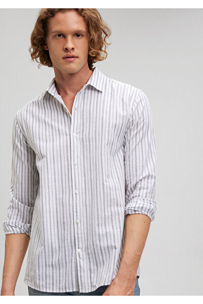 Mavi Gri Çizgili Gömlek Standart 8811054-85309