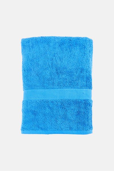COTTON HOME Textured Bath Towel, Blue