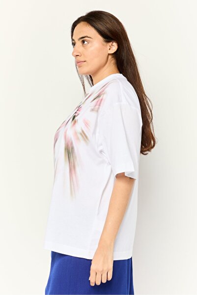 Esprit Women Crew Neck Short Sleeves Tie Dye T-Shirt, White