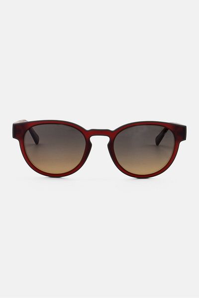 Timberland Men Tb00026 Round Sunglasses, Wine Red