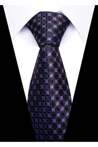 delis Men's tie, CR087, Black/Purple
