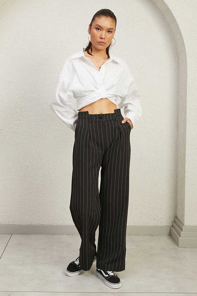 Clothing palette WAIST DETAIL STRIPED PALAZZO PANT