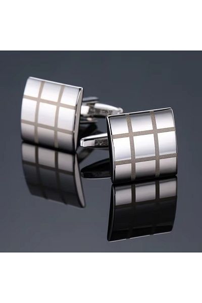 delis Shirt buttons, BN030, square pattern, Silver