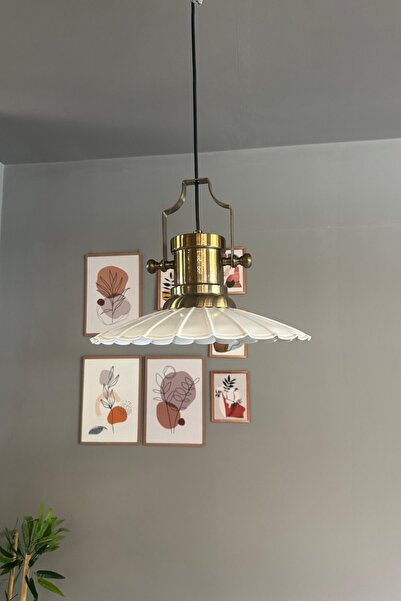 Bamyum Risso Beyaz Metal Büyük Avize Silindir Eskitme Başlık Tekli Rustik Caf...