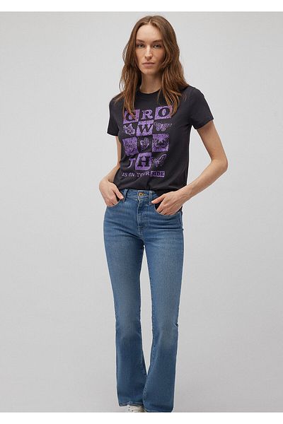 Mavi Anthracite Slim Fit Butterfly Printed T-shirt - 1612630 -70087
