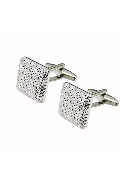 delis Shirt buttons, BN018, square pattern, Silver