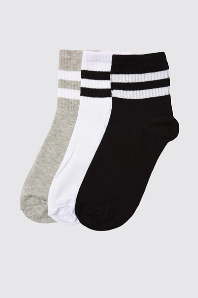 TreBears Unisex 3-Piece Striped Tennis Socks Set |   Trebears