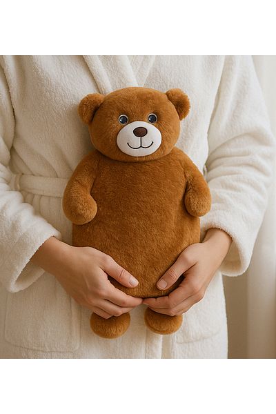 Özgüner Oyuncak Plush Water Bag Case – Cute Design with Teddy Bear Shape Hug