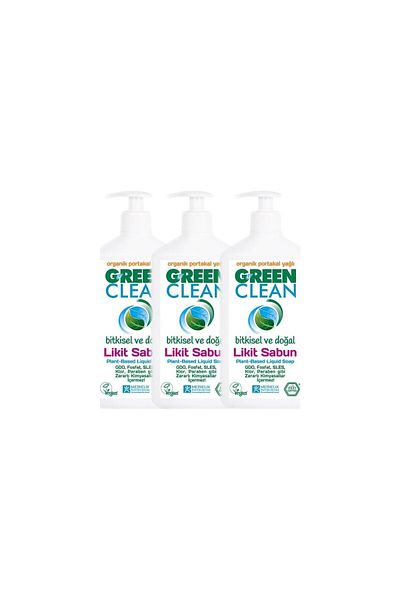 Green Clean Organic Orange Oil Liquid Soap 500 ml Set of 3