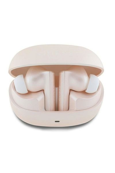 Guess Căști Bluetooth fără fir, cu logo Gutwst88, Bluetooth 5.3, Tws, USB-C, IPX6, roz
