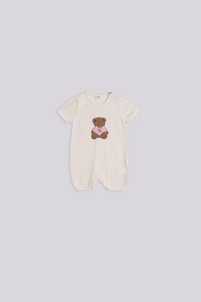 Layette Bg Store Baby Girl White Jumpsuit