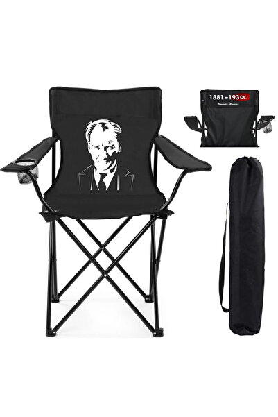Toysan Katlanır Çantalı Rejisör Kamp Sandalyesi Siyah Atatürk Sonsuzluk 1881-...