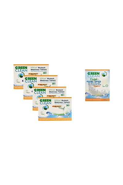 Green Clean Herbal Dishwasher Tablets 120Pcs and Salt