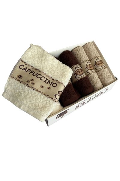 NEEA HOME Coffee Concept Cafea Cremă în culori bej 30x50 cm Set de 6 prosoape de bucătărie