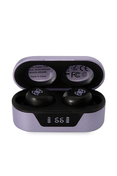 Guess Căști Bluetooth fără fir, Gutwst31, Bluetooth 5.0, Tws, USB-C, IPX4, violet