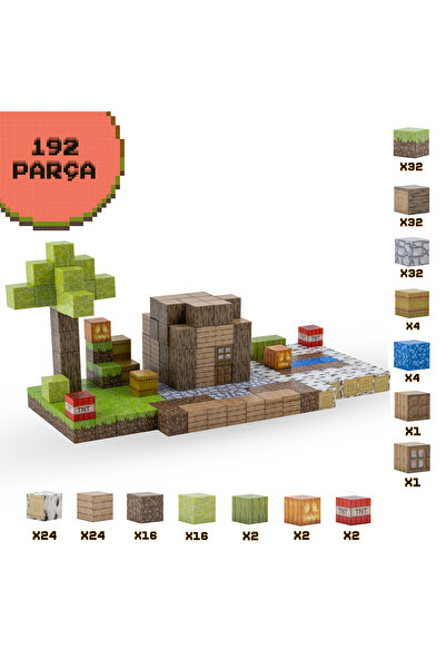 Birlik Oyuncak Creative World Manyetik Yapı Blokları Seti 192 PARÇA / Zekâ Geliştirici Bloklar Seti -JM807