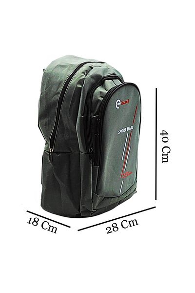 Gen-Of 3 Compartment Sport Bag School Backpack Stripe Printed Gray Code:702