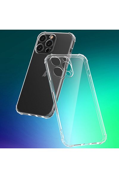 REDz Accessories Husă de protecție pentru iPhone 15 Pro, protecție ultra, colțuri anti-șoc, silicon, transparentă