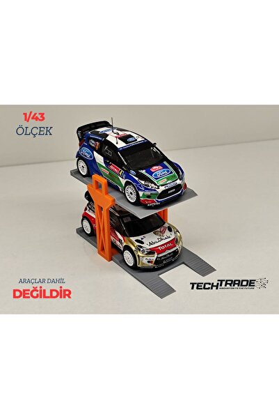 Tech Trade 1/43 Ölçek Diorama 2 Araçlık Lift Turuncu-Gri