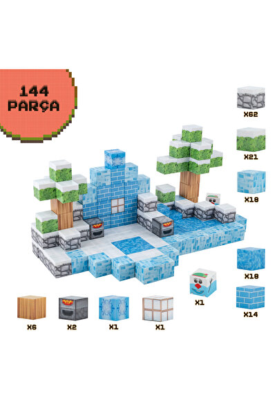 Birlik Oyuncak Creative World Manyetik Küpler Kış Temalı 144 Parça / Zekâ Geliştirici Bloklar Seti -JM808