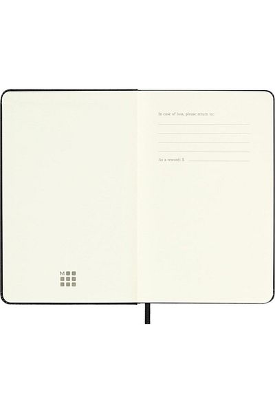 Moleskine Caiet negru în carouri, dimensiune de buzunar, copertă rigidă