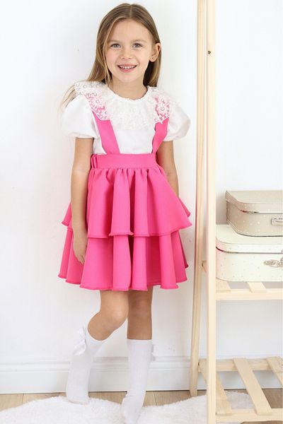 Parla Kids Set pentru fete Helen Pink Ecru Dantela Bluza cu maneca scurta si rochie de seara - Rochie 29 octombrie