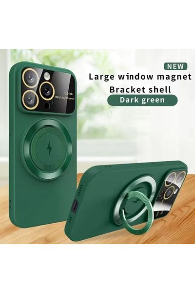 REDz Accessories Camera Protection Case, Magsafe Holder Ring For Iphone 15 Pro Max, Secure Ring, Silicone, Green