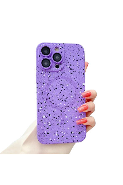 REDz Accessories Husă Soft Dots, Magsafe, compatibilă cu iPhone 14 Pro, Puncte, silicon, violet