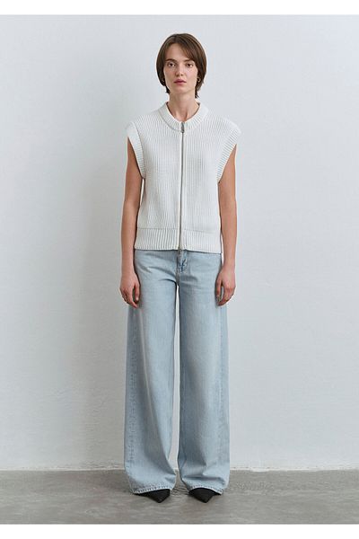 Mavi Sleeveless White Cardigan Regular Fit 1710627 -70057