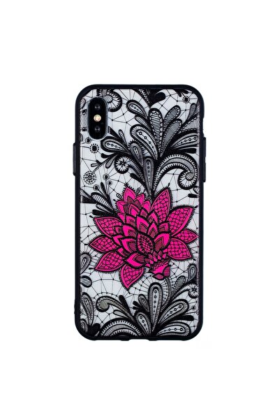 REDz Accessories Carcasă model Big Lotus, compatibilă cu iPhone XS Max, neagr...