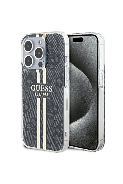 REDz Accessories Θήκη Guess για iPhone 15 Pro, ρίγα, μαύρη
