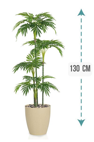 Generic Artificial palm tree (4 branches) with a cylindrical plastic stand