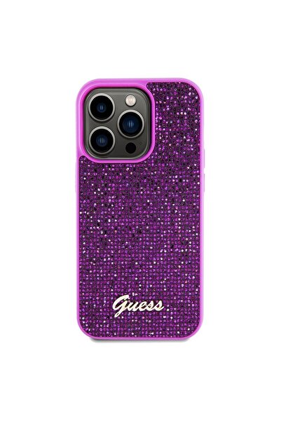 REDz Accessories Θήκη Guess για iPhone 14 Pro, Disco Script Metal, Φούξια