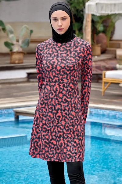 Fulla Moda Μαγιό με σχέδια 5 τεμαχίων Hijab