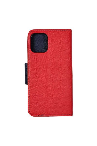 REDz Accessories Flip Book Case For Iphone 12 Mini Magnetic With Stand And Card Holder Dual Model Red/blue