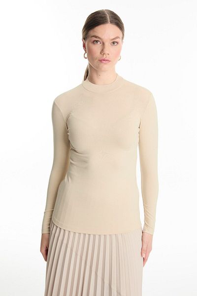Zühre Beige Body - Stand Collar, Long Sleeve I-0010
