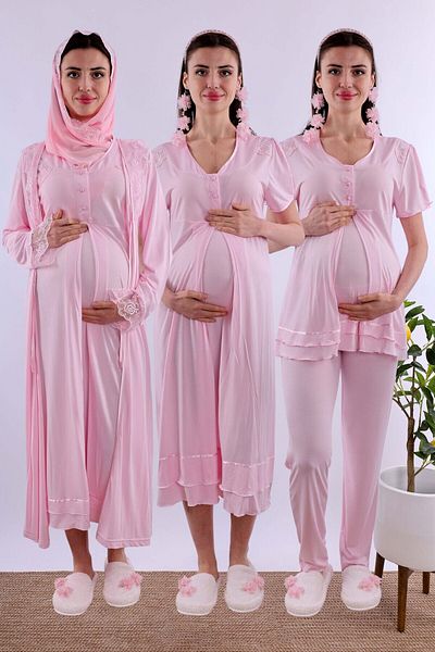 ByLohusa Effortt Pink Hijab Pregnant Maternity Set Byl2T80262