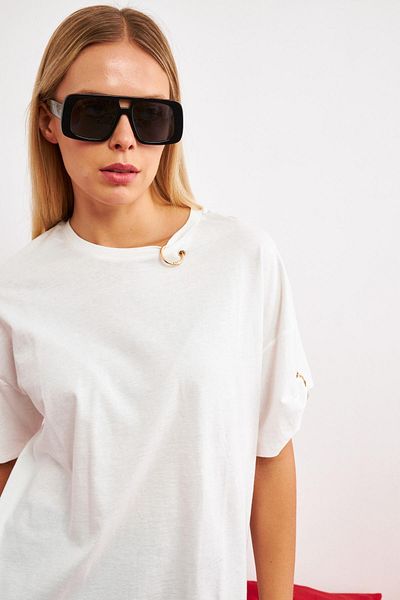 Setre Μονόχρωμο μπλουζάκι Ecru Crew Neck Oversize