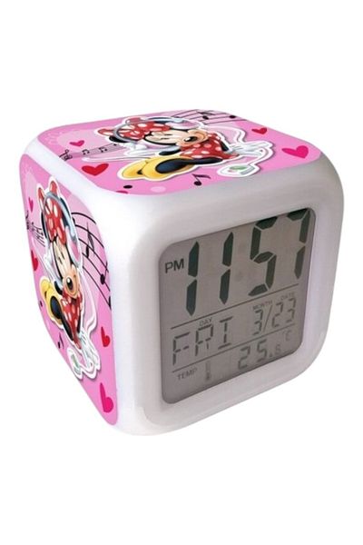 Minnie Mouse Cube alarm clock, 8 cm, Pink, Minnie Mouse