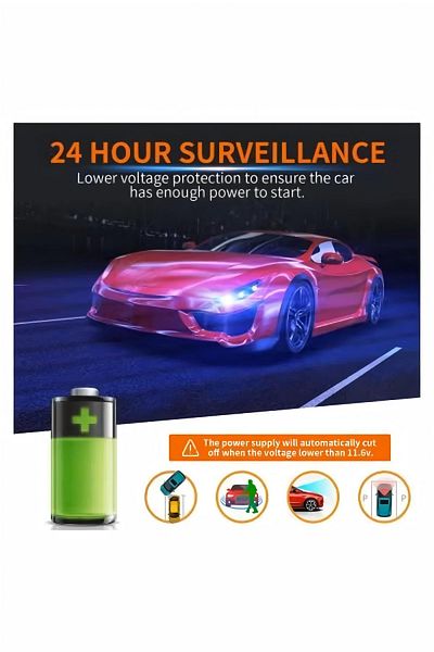 Generic مجموعة أسلاك DUNISO لكاميرا السيارة بطول 11 قدمًا مع منفذ USB صغير يحول 12 فولت - 24 فولت إلى 5 فولت / 2.5 أمبير في وضع وقوف السيارات لمدة 24 ساعة