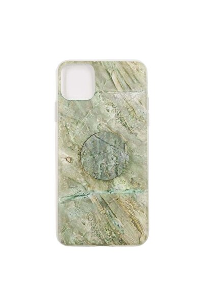 REDz Accessories Carcasă din silicon pentru iPhone 11 Pro Max Model Pop Marble Emerald cu suport Grip, TPU Viceversa Vernil