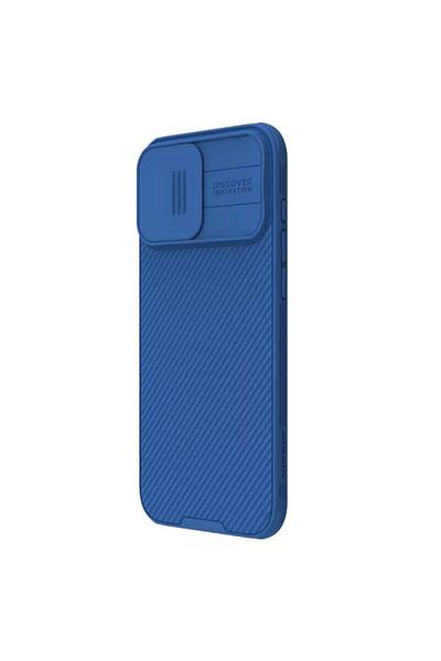 REDz Accessories Husă Nilkin CamShield Pro, protecție glisantă, pentru iPhone 16 Pro, colțuri cu pernă de aer, albastră